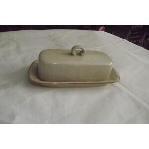 Vintage Classics By Hearthside Stoneware Covered Butter Dish Beige Made Japan